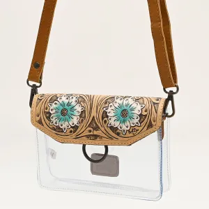 American Darling ADBGZ720 Clear Bag Hand Tooled Genuine Leather Women Bag Western Handbag Purse