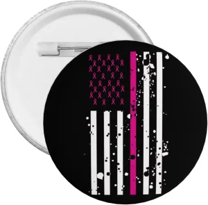 American Flag Cancer Awareness Pink Express Your Unique Style with Our Fashionable Round Badges