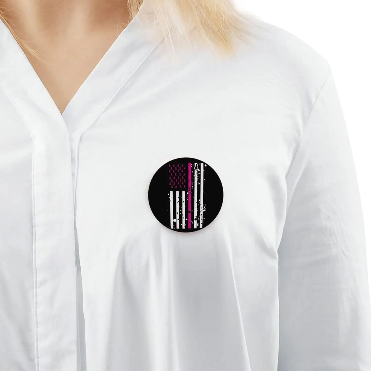 American Flag Cancer Awareness Pink Express Your Unique Style with Our Fashionable Round Badges