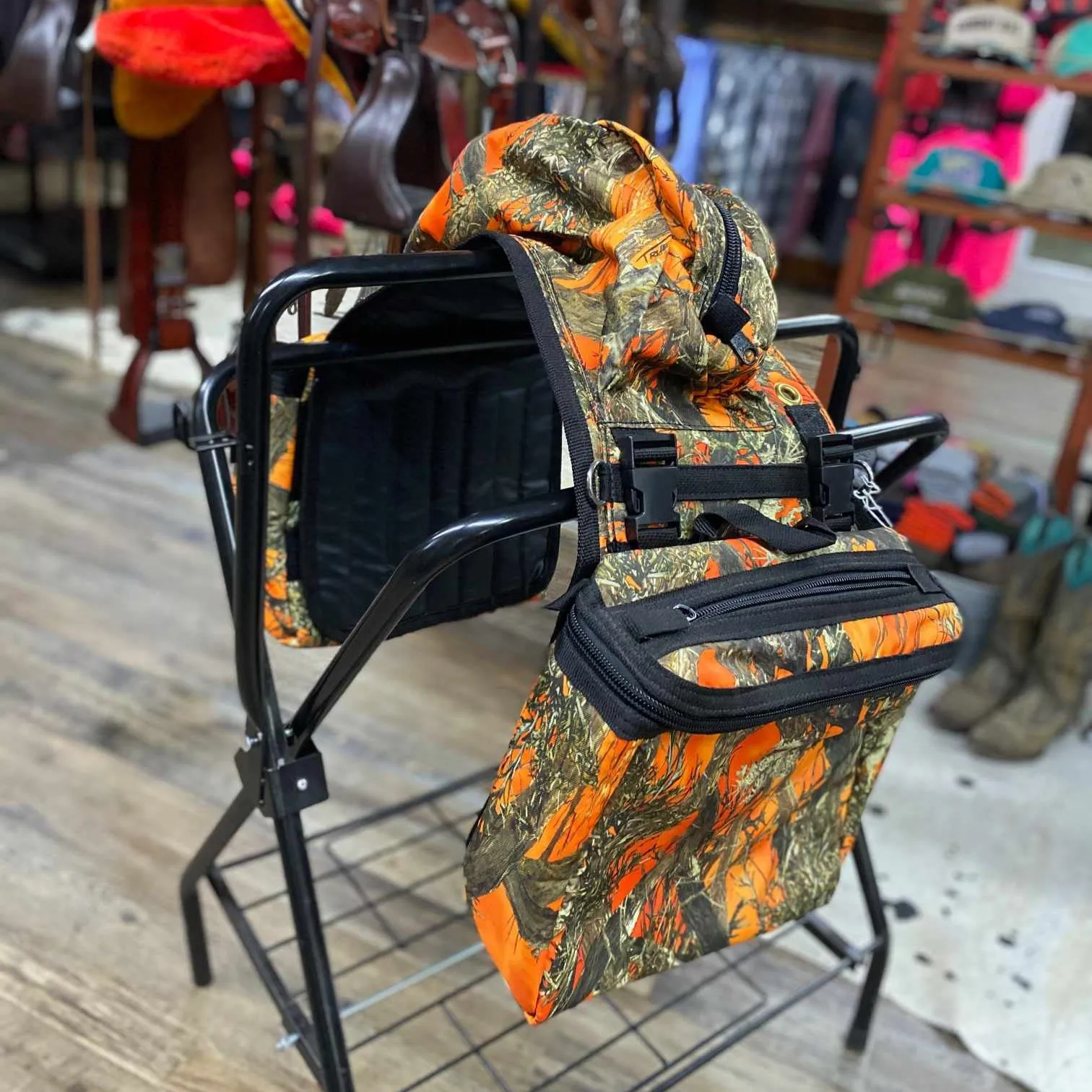 Amish Made Orange Camo Detachable Saddle Bags