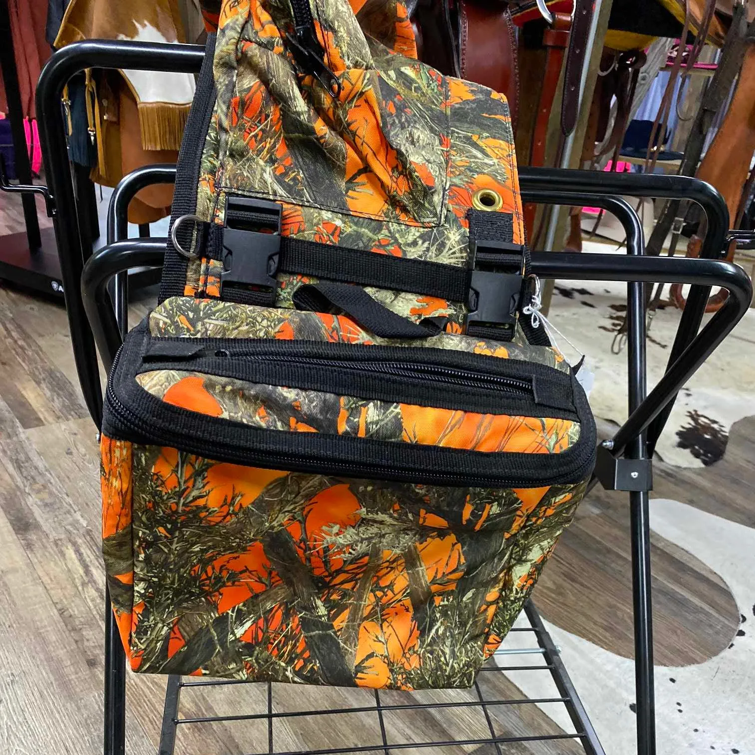 Amish Made Orange Camo Detachable Saddle Bags