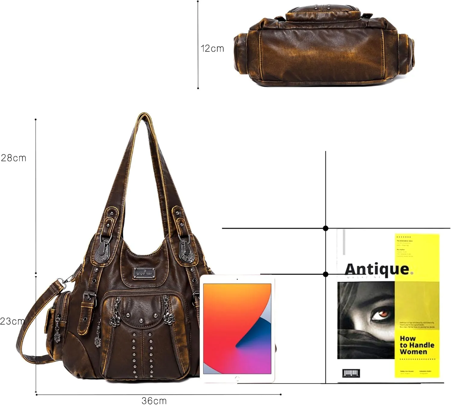 Angel Kiss Purses for Women Soft PU Leather Large Hobo Bags for Women Shoulder Bag