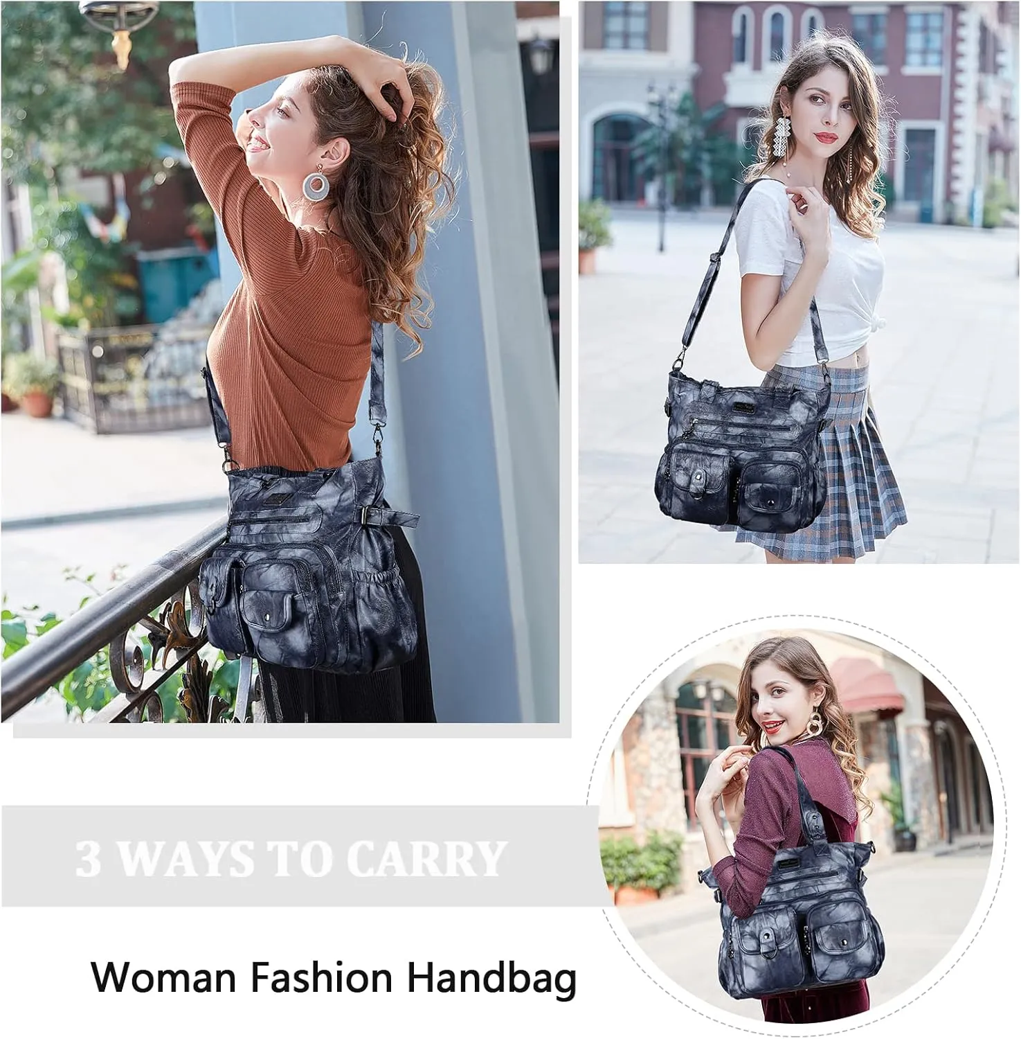 Angelkiss Purses and Handbag for Women Soft Leather Hobo Bags Satchel Shoulder Bags Ladies Tote Crossbody Bag