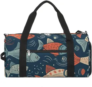 Animation Style Fish Gym Bag Sport Gym Tote Bag Lightweight Duffle Bag Carry On Weekender Bags for Women Men