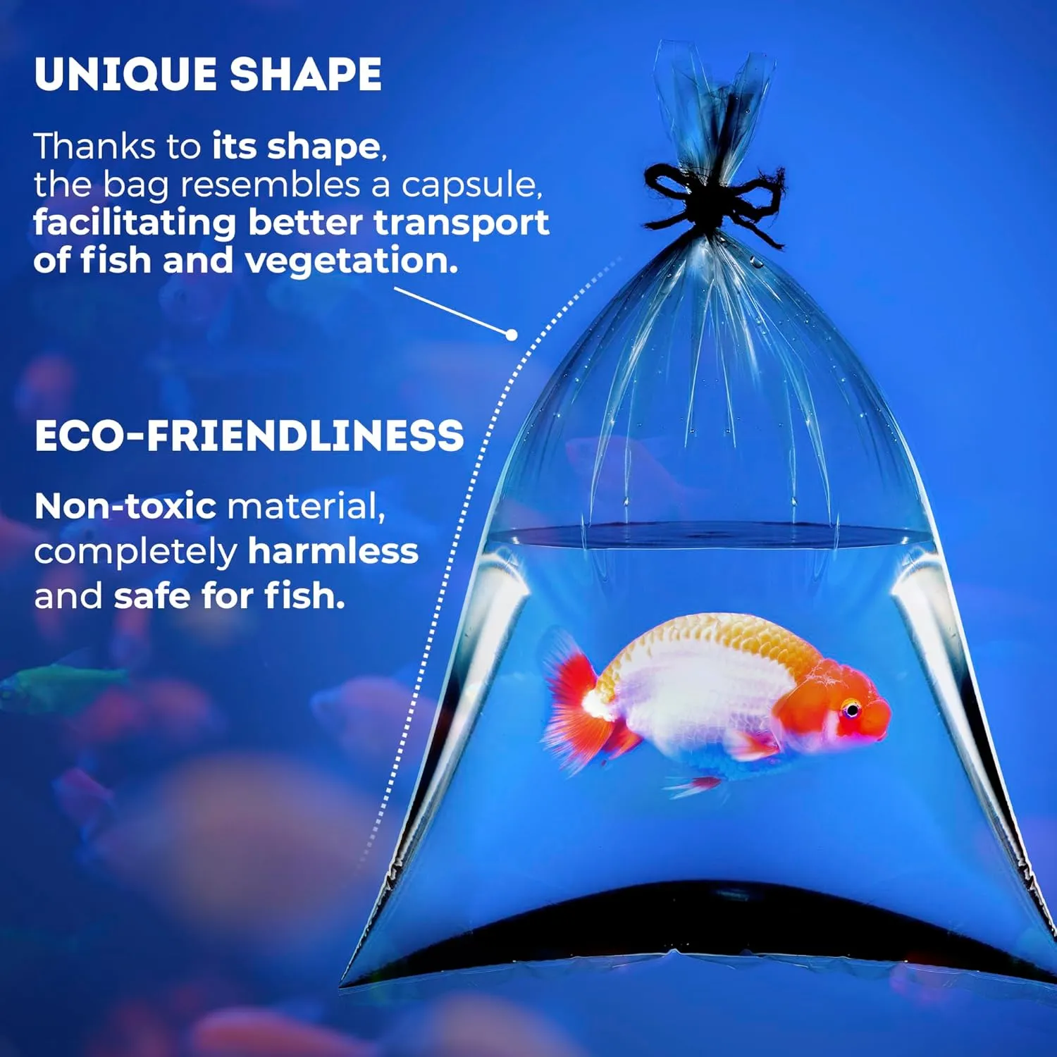 APQ Clear Plastic Fish Bags for Live Fish, 10 x 20 Inch. Pack of 100 Polyethylene Live Fish Shipping Bags. 2 Mil Thick Aquarium Fish Bags. Durable Fish Transport Bags. Plastic Bags for Fish Transport