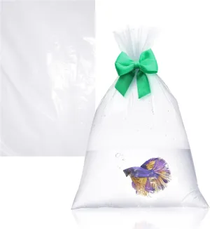 APQ Clear Plastic Fish Bags for Live Fish, 10 x 20 Inch. Pack of 100 Polyethylene Live Fish Shipping Bags. 2 Mil Thick Aquarium Fish Bags. Durable Fish Transport Bags. Plastic Bags for Fish Transport