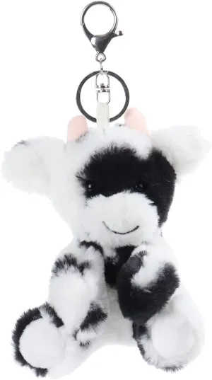 Apricot Lamb Cute Toys Plush Classic Cow Stuffed Animal Soft Keychain for Kids Bag, Purse, Backpack, Handbag (5 Inches)