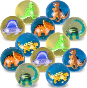 ArtCreativity High Bounce Balls with 3D Dinosaur Inside, Set of 12, Dino High Bounce Balls for Kids, Outdoor Toys for Encouraging Active Play, Dinosaur Party Favors & Pinata Stuffers for Boys & Girls