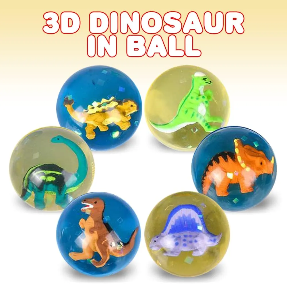 ArtCreativity High Bounce Balls with 3D Dinosaur Inside, Set of 12, Dino High Bounce Balls for Kids, Outdoor Toys for Encouraging Active Play, Dinosaur Party Favors & Pinata Stuffers for Boys & Girls