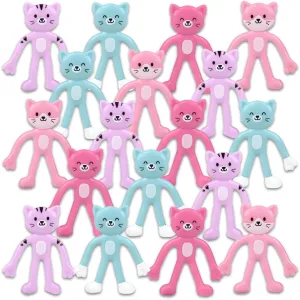 ArtCreativity Mini Cats Bendable Toys for Kids, Set of 48 Flexible Cat Fidget Toy Bendable Action Figures for Boys and Girls, Birthday Party Favors, Cat Party Favors, Goody Bag Fillers for Kids