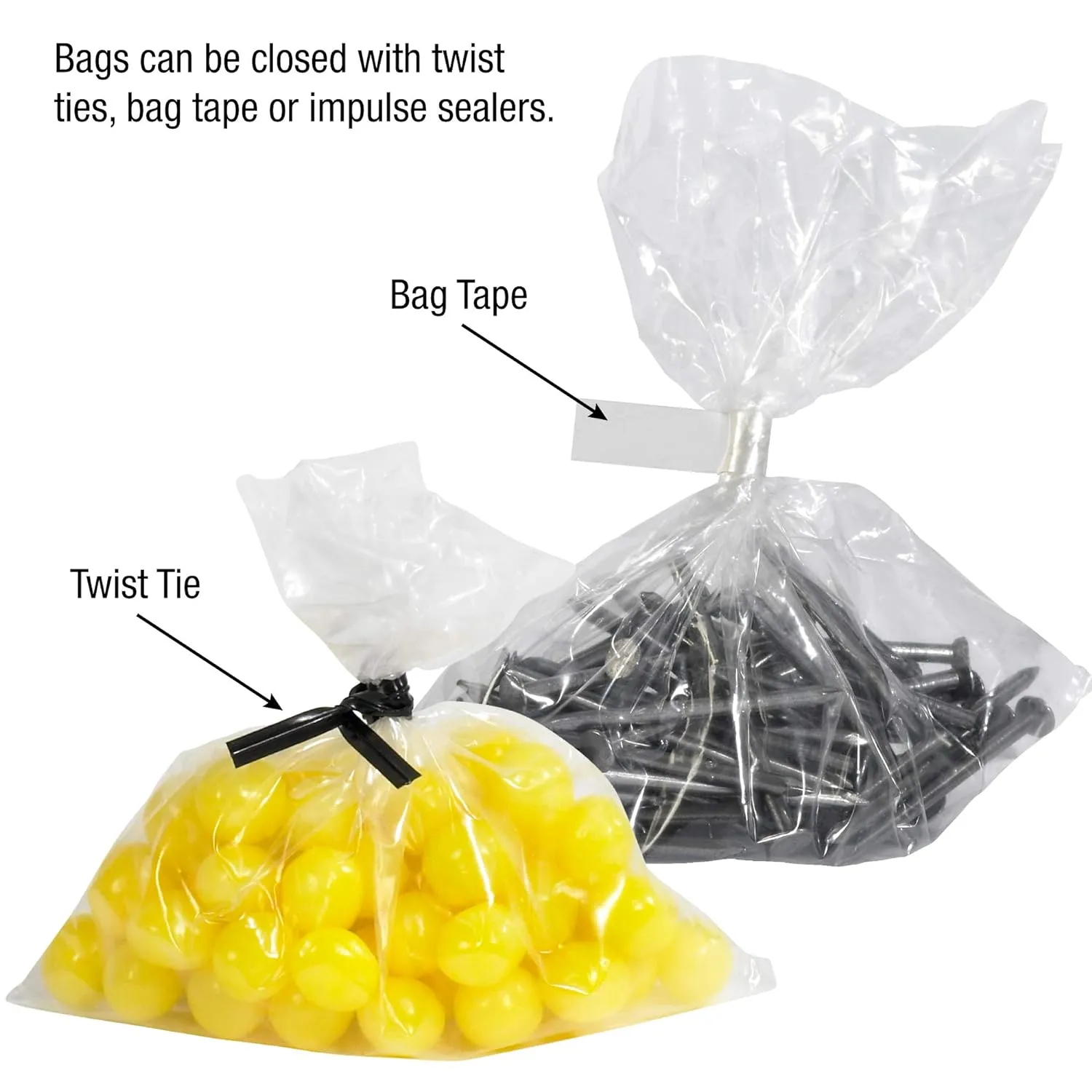 Aviditi 2" x 3" Flat Open Top Clear Plastic Poly Bags for Party Favors, Gifts, Parts, Storage, Packaging, and More, 2 Mil (Case of 1000)