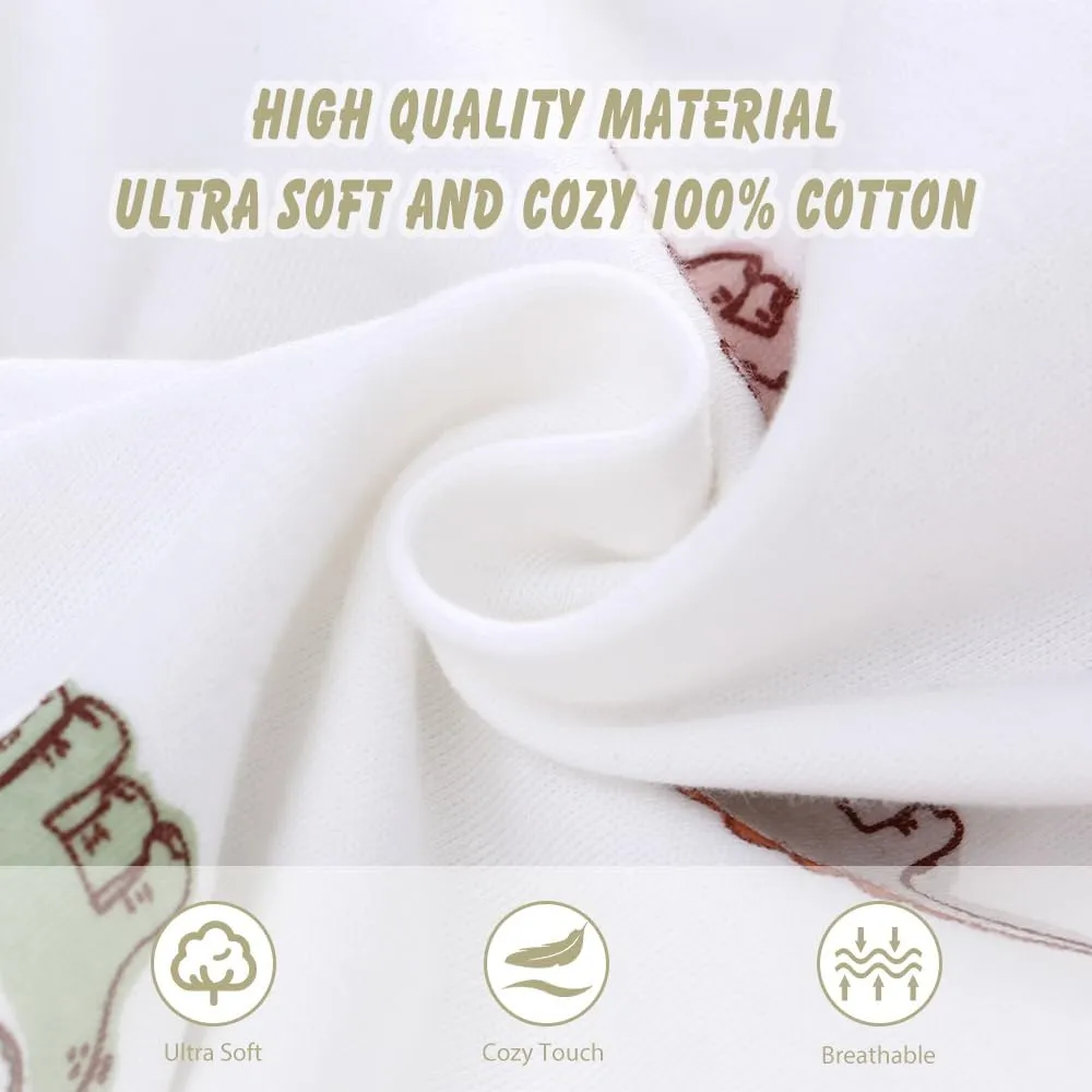 Baby Sleep Sack Long Sleeve Wearable Blanket Cotton 2-Way Zipper 0.5 Tog Sleeping Sack for Infant Toddler 0-18Month
