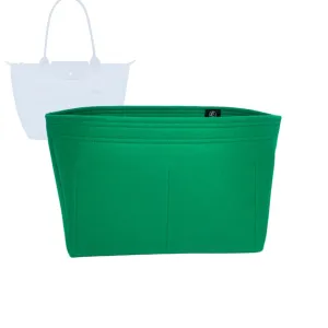 Bag Organizer for Longchamp Le Pliage Green M Tote Bag (Bag Length: 28cm | 11″) - Premium Felt Purse Handbag Insert Liner Shaper (Handmade) Soft Structure Support (20 Color Options)