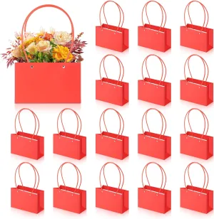 Bakbania 16 Pcs Flower Gift Bags Paper Bouquet Bags with Handles Florist Supplies for Valentine's Day Graduation Wedding