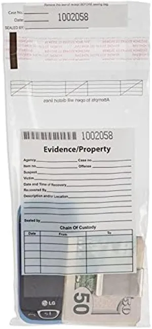 BankSupplies Clear Evidence Bags | Case of 1000 | 5W x 9H | Tamper Evident Seal | Write-On Panel for Information | Plastic Safety Security Bag | Serial Numbers & Tear Off