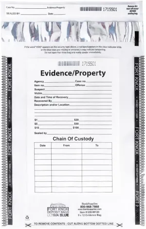 BankSupplies Clear Evidence Bags | Case of 500 | 9W x 12H | Tamper Evident Seal | Write-On Panel for Information | Plastic Safety Security Bag | Serial Numbers & Tear Off