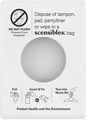 Bathroom Dispenser for Menstrual Care Disposal - Bag Dispenser and Refill Boxes - for Tampons, Pads, other Disposable Hygiene Products (White)
