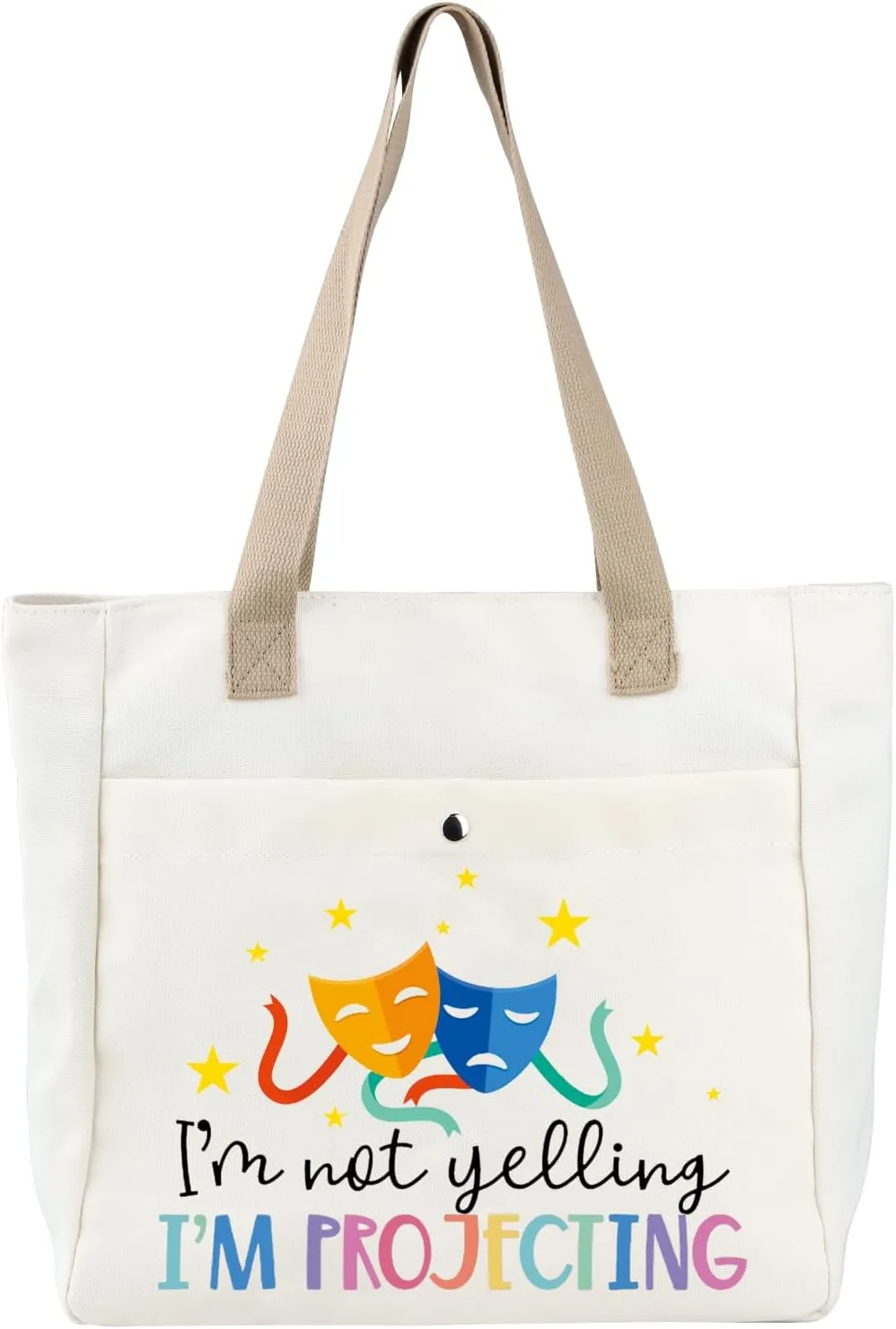 BDPWSS Theatre Tote Bag Drama Actor Actress Gift I'm Not Yelling I'm Projecting For Broadway Musical Gift Drama Theater Gift