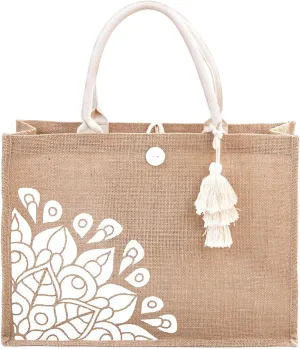 Beach Bag for Women, Straw Beach Tote Bag with Pocket Tassel Handle Waterproof Lining, for Summer Vacation Pool Gift