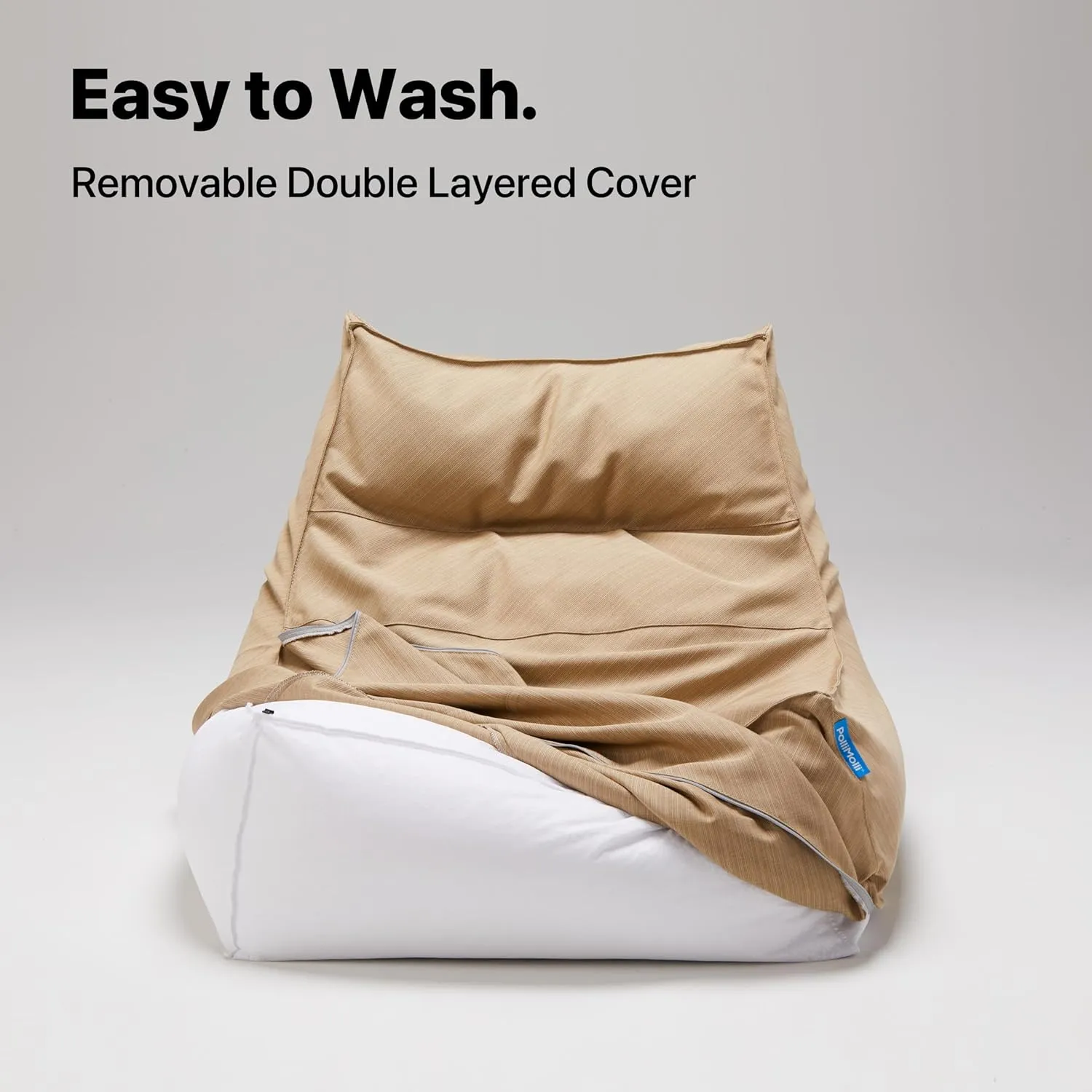 Bean Bag 607R in & Outdoor with Footstool (Cover Only, No Filler) - Removable, Washable, Weatherproof Outdoor Fabric (Laguna Green)