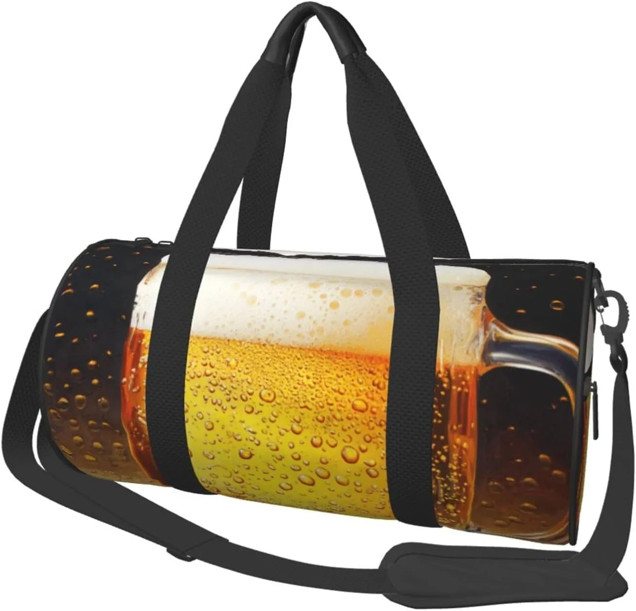 Beer Wallpaper Printed Sports Gym Bag for Men Women Foldable Duffel Bag Carry On Weekender Bag for Travel Sports