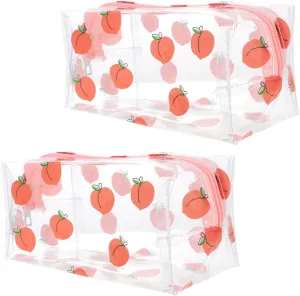 BESTYASH 2Pcs Clear Travel Cosmetic Bag Portable Toiletry Organizer for Makeup and Toiletries for Women the Go present for Travelers