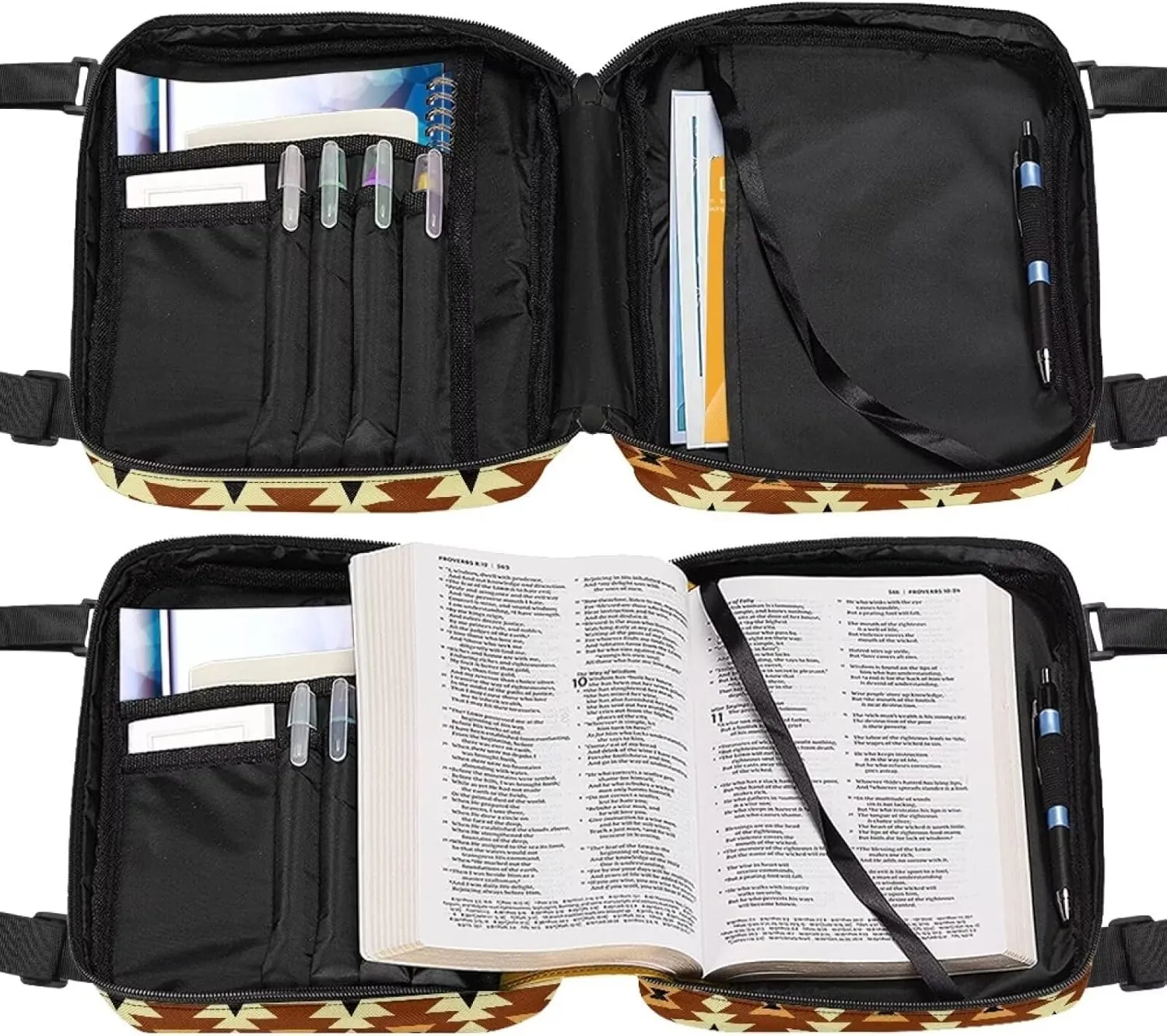 Bible Covers for Women Book Protector with Shoulder Strap Zip Church Bags Soft Bible Pouch