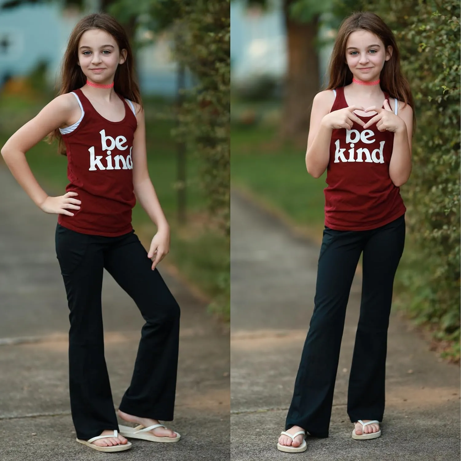BIG ELEPHANT Girl's Flare Leggings with Pockets, Kids Bootcut Yoga Pants, High Waisted Bell Bottoms for Dance