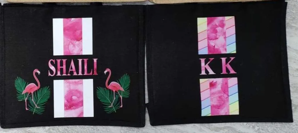 Black Burlap Bag For Moms