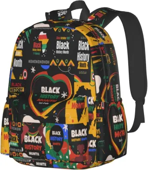 Black History Month Africa Map Backpack Casual Laptop Backpack Large Capacity Double Shoulder Bag Travel Daypack For Women Men