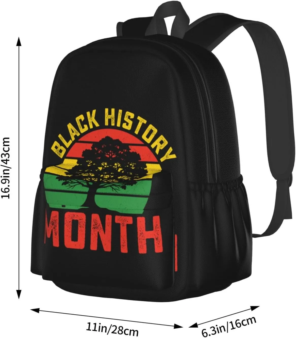 Black History Month African American Pride Celebrate Gifts Backpack Casual Laptop Backpack Large Capacity Double Shoulder Bag Travel Daypack For Women Men