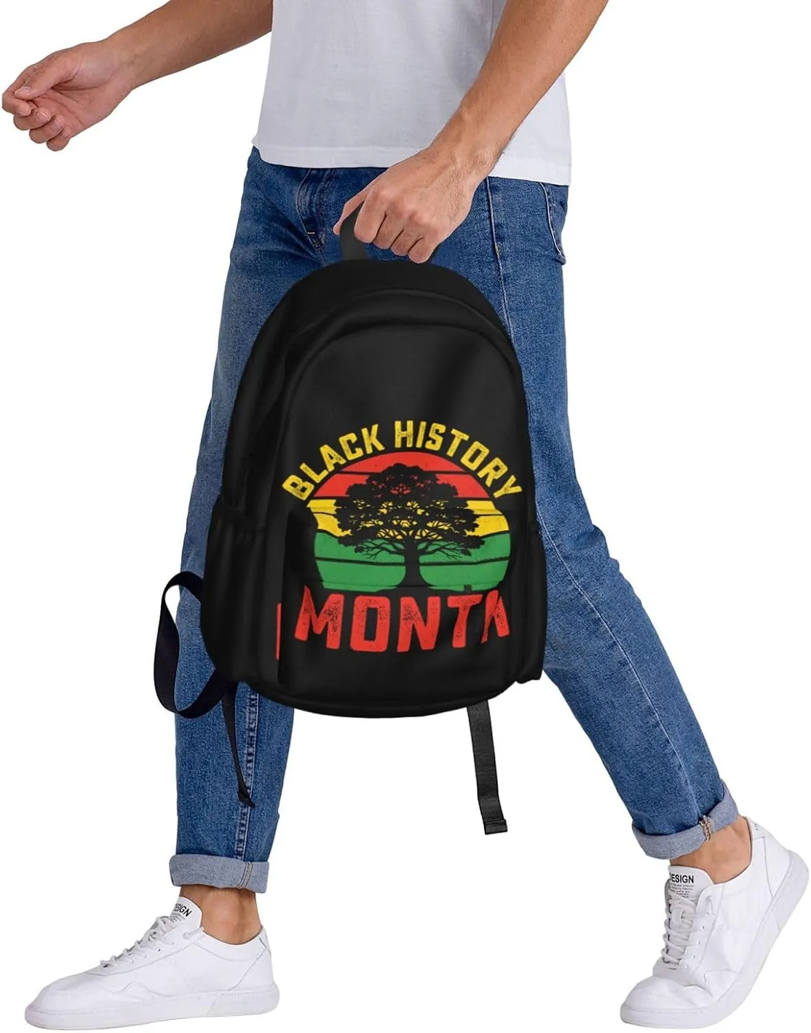 Black History Month African American Pride Celebrate Gifts Backpack Casual Laptop Backpack Large Capacity Double Shoulder Bag Travel Daypack For Women Men