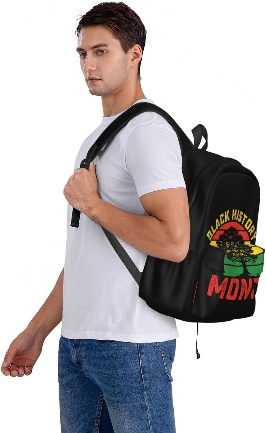 Black History Month African American Pride Celebrate Gifts Backpack Casual Laptop Backpack Large Capacity Double Shoulder Bag Travel Daypack For Women Men