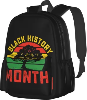 Black History Month African American Pride Celebrate Gifts Backpack Casual Laptop Backpack Large Capacity Double Shoulder Bag Travel Daypack For Women Men