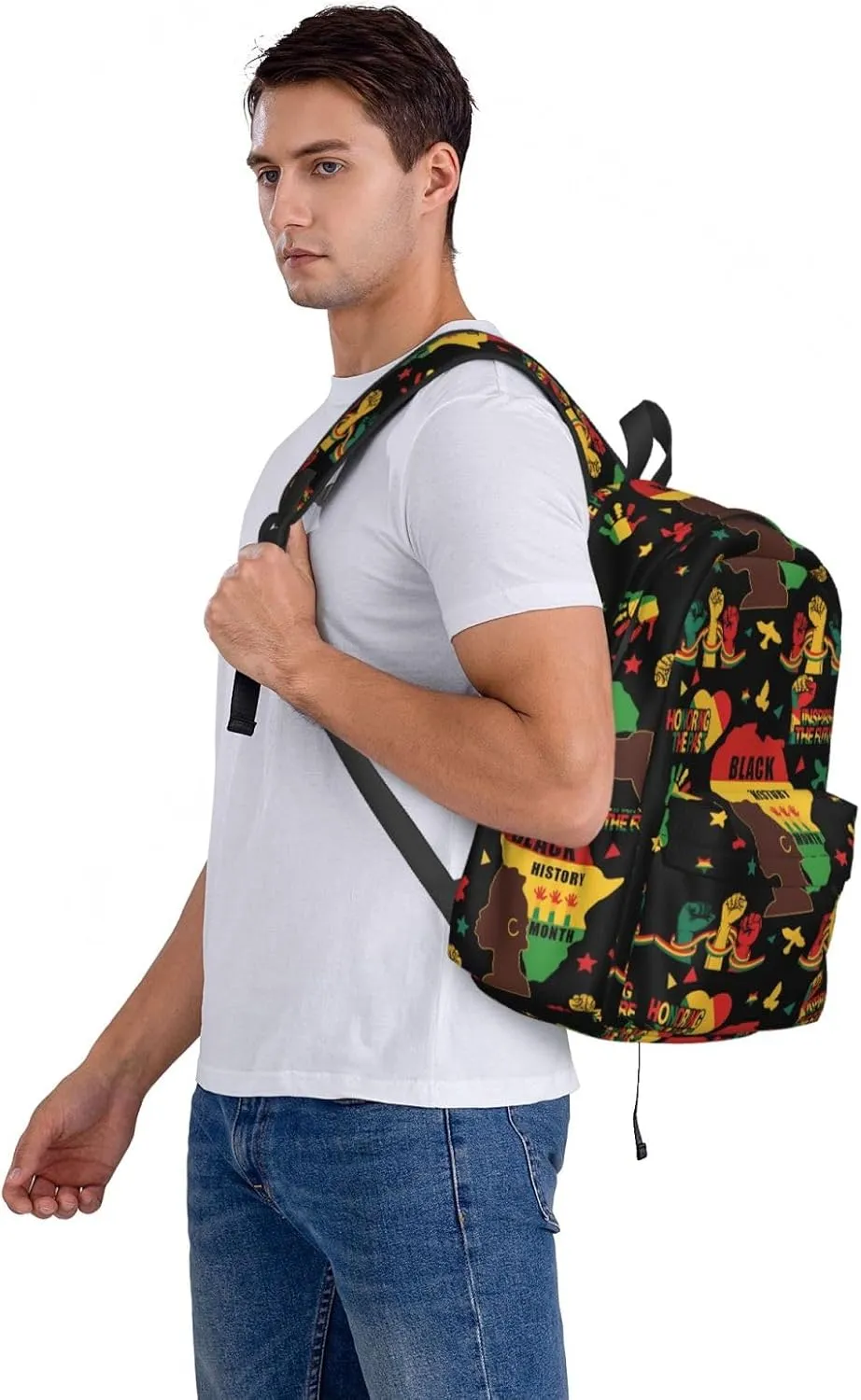 Black History Month Women Celebrate Gifts Backpack Casual Laptop Backpack Large Capacity Double Shoulder Bag Travel Daypack For Women Men