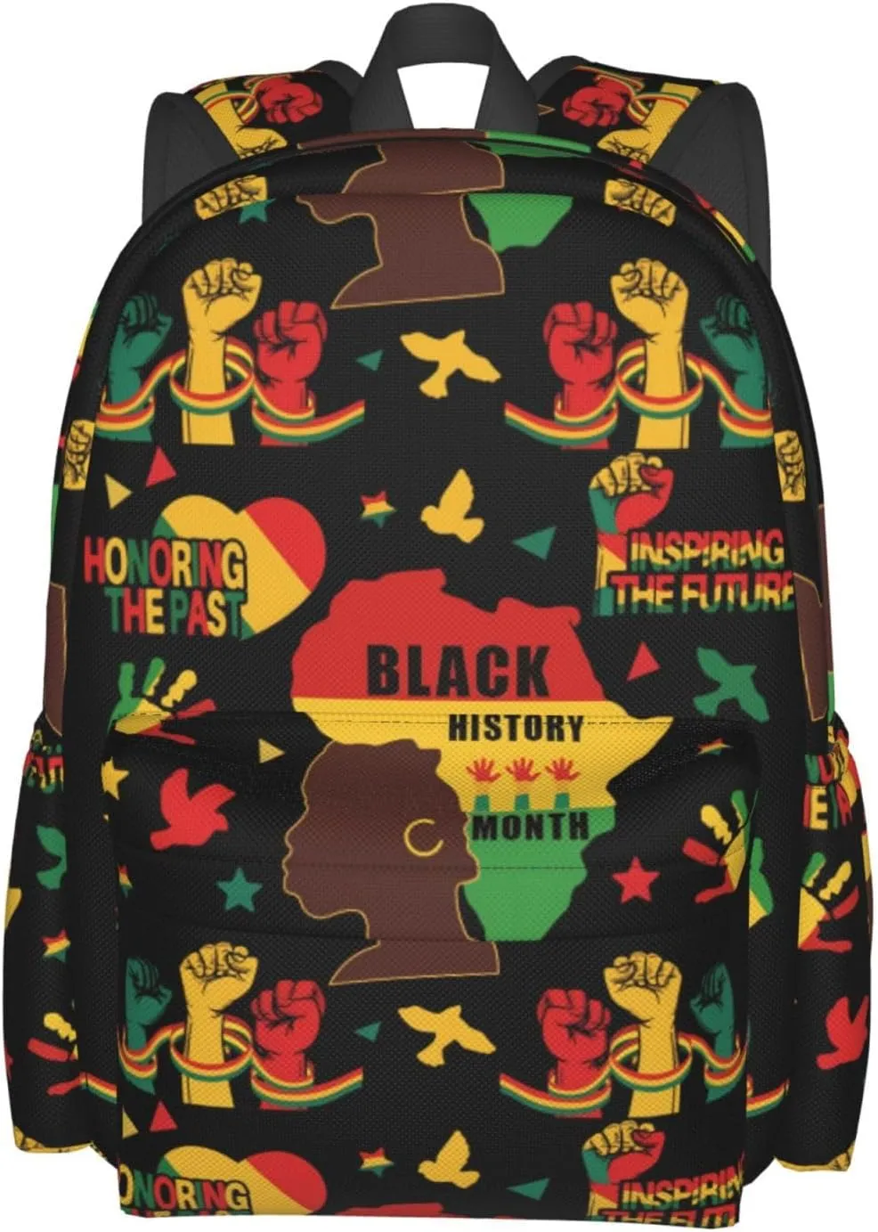 Black History Month Women Celebrate Gifts Backpack Casual Laptop Backpack Large Capacity Double Shoulder Bag Travel Daypack For Women Men