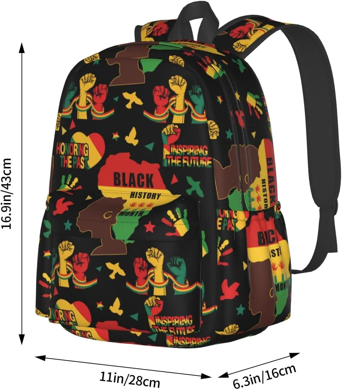 Black History Month Women Celebrate Gifts Backpack Casual Laptop Backpack Large Capacity Double Shoulder Bag Travel Daypack For Women Men