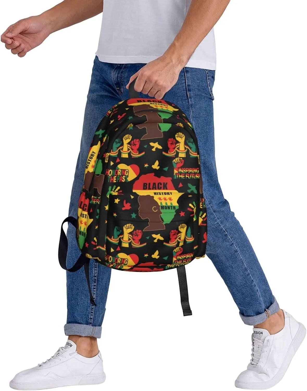 Black History Month Women Celebrate Gifts Backpack Casual Laptop Backpack Large Capacity Double Shoulder Bag Travel Daypack For Women Men