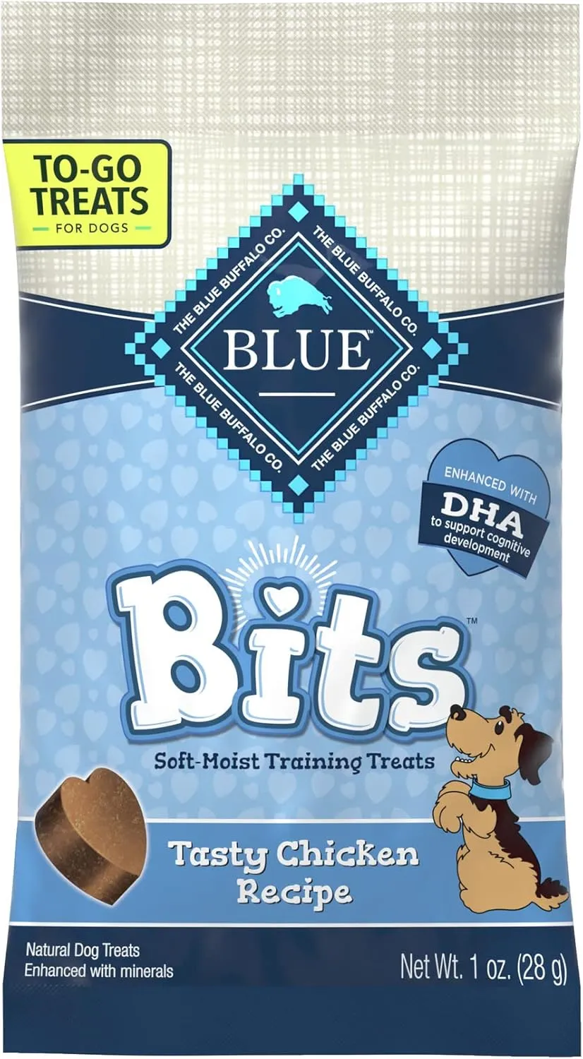 Blue Buffalo BLUE Bits Natural Soft Moist Training Dog Treats TOGO Chicken Recipe Bags