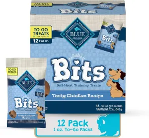 Blue Buffalo BLUE Bits Natural Soft Moist Training Dog Treats TOGO Chicken Recipe Bags
