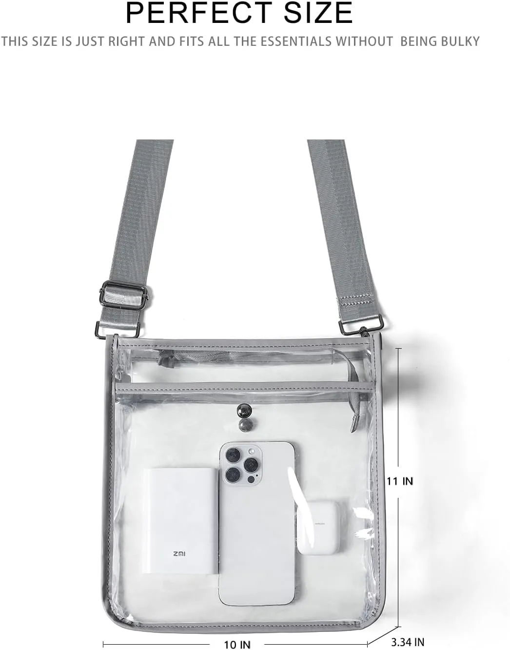 Bluome Clear Bag for Stadium Events 12 x6 x12, Clear Crossbody Purses for Women Concerts Stadium Approved Work Beach