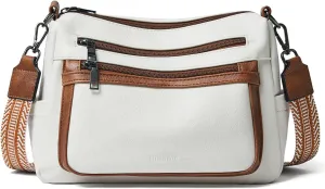 Bluome Crossbody Purses for Women, Vegan Leather Shoulder Bag Handbags Medium Hobo Bag with Guitar Strap