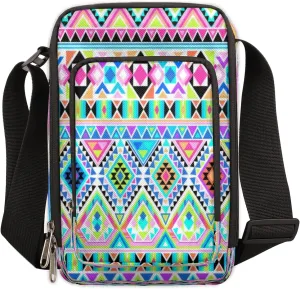 Boho Modern Geometric Cross Body Bags Trendy Cross Body Cell Phone Purse Wallet Shoulder Bag Small Travel Crossbody Bag with Adjustable Strap for Women and Men