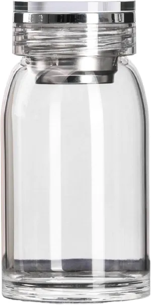 Borosilicate Glass Water Bottle 15oz Clear Water Bottle Wide Mouth Tea Infuser Bottle with Sleeve for Beverage Juices Tea