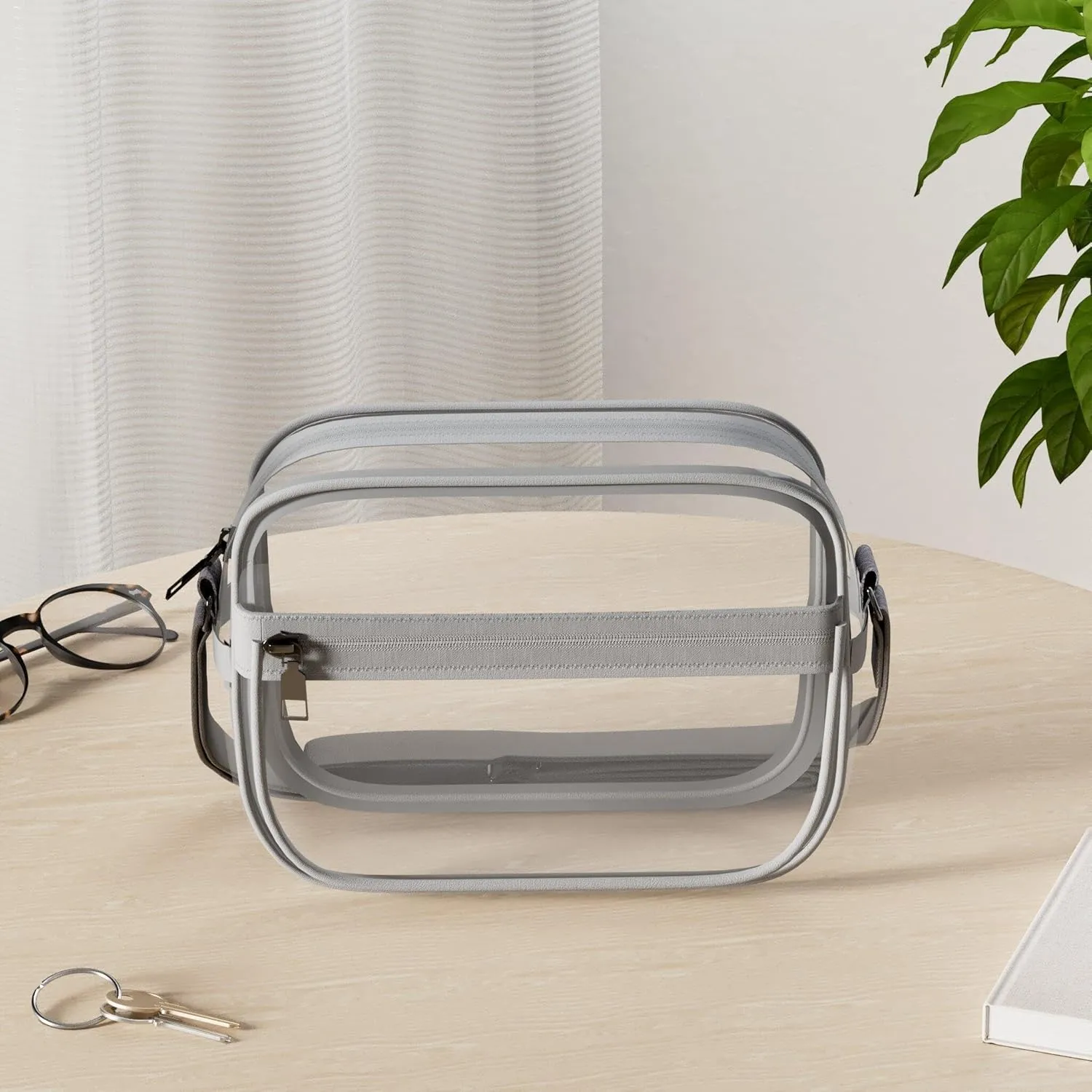 BOSTANTEN Clear Bag for Women Stadium Approved Clear Bags Small Crossbody Purse Trendy for Concerts Sports Events