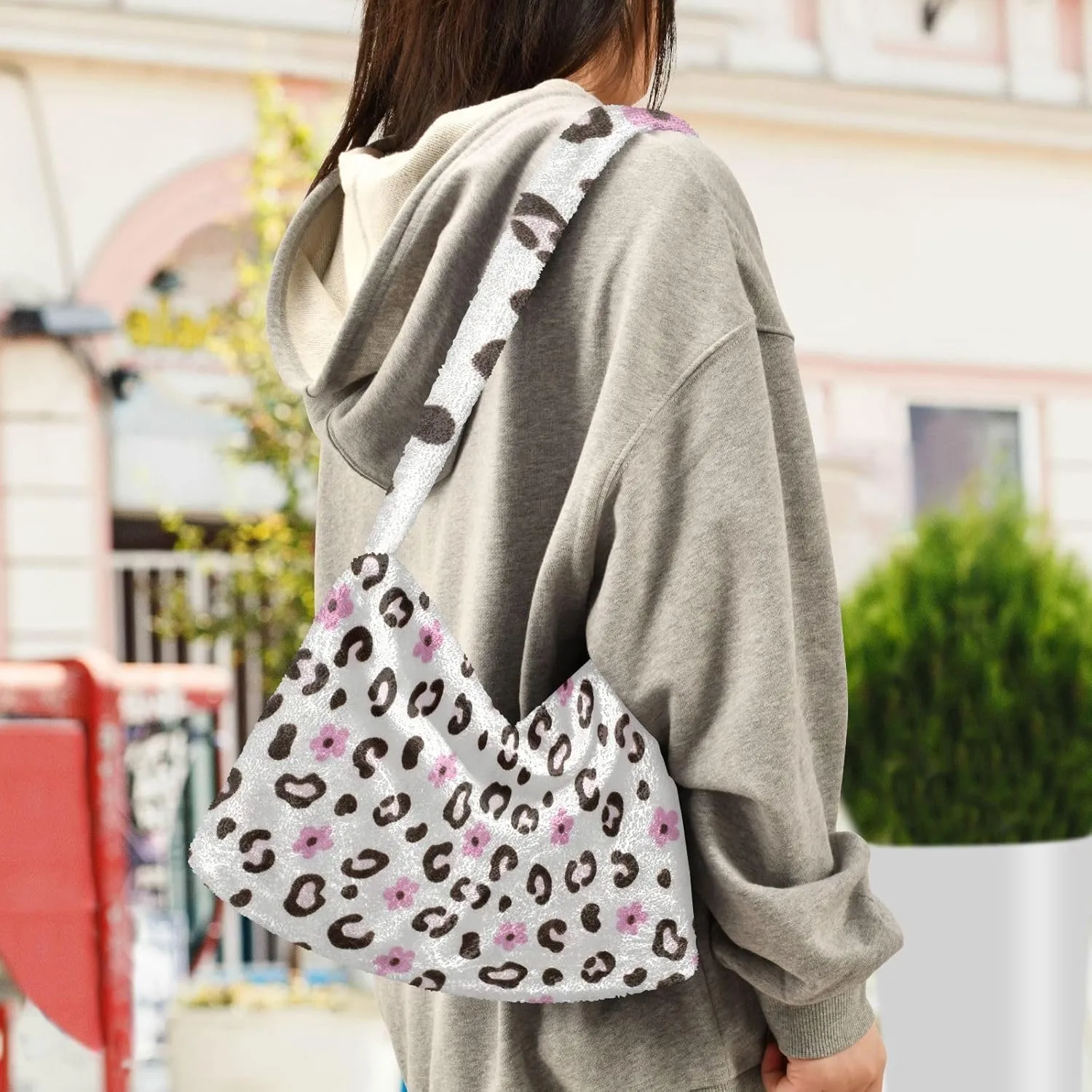 Botanical Pink Rose Magnolia Women Shoulder Bag Tote, Shoulder Handbag Women, Womens Outdoor Bag
