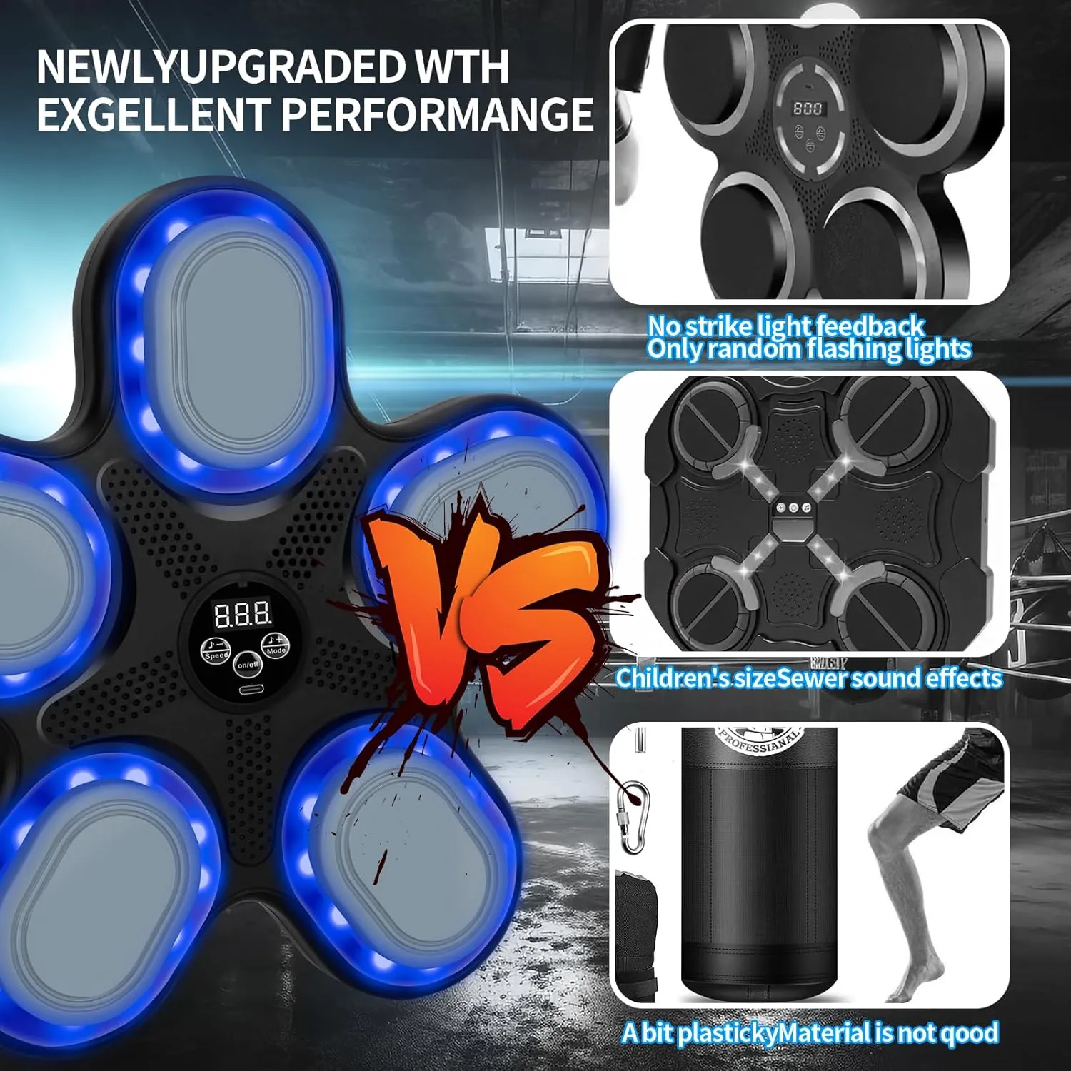 Boxing Machine with Boxing Gloves, Smart Bluetooth Music Boxing Machine, Boxing Wall Mount Machine,Wall Punching Pad, Box Beating, Boxing Target