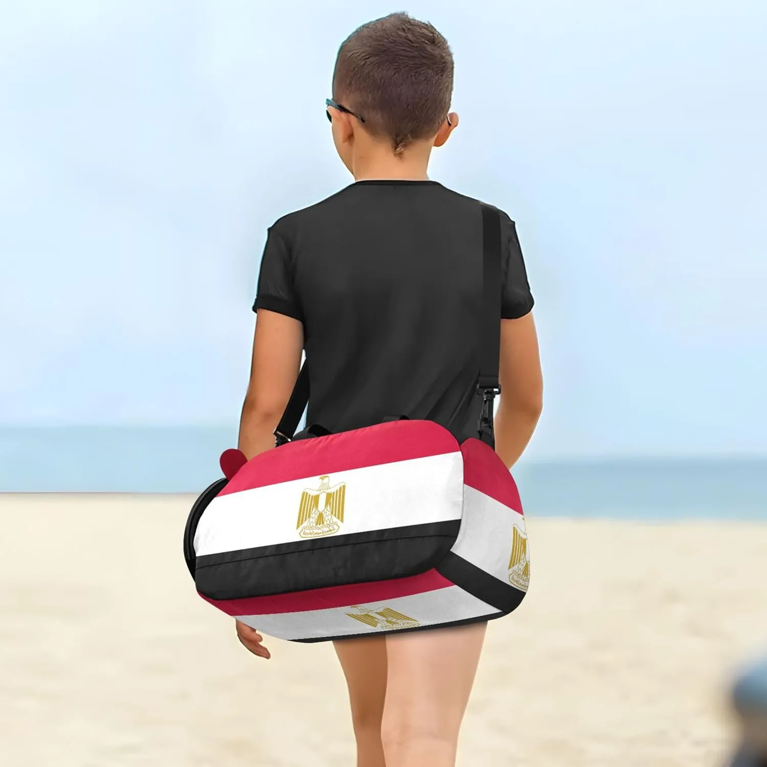 Boys Carry on Duffel Toddler Weekender Bags Egypt Flag Duffle Bags for Traveling Tote Shoe Compartment