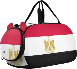 Boys Carry on Duffel Toddler Weekender Bags Egypt Flag Duffle Bags for Traveling Tote Shoe Compartment