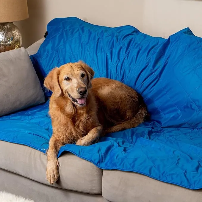 BRAWNTIDE Large Outdoor Waterproof Blanket - Quilted, Extra Thick Fleece, Warm, Windproof, Sandproof, Includes Stuff Sack, Shoulder Strap, Ideal for Beaches, Picnics, Camping, Stadiums, Dogs, Car